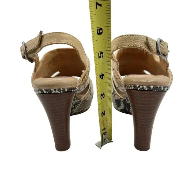 Nurture Women Hope 7M Tan Leather Faux Snakeskin Platform Western Reptile Exotic - Picture 6 of 12